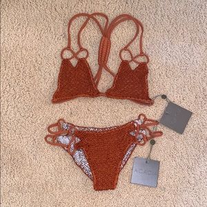 Acacia Swimwear Set Crotchet Mai Tai NWT S